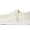 HEYDUDE Kids Wendy Crochet Lace (Little Kid/Big Kid) - Shoes for Kids - Canvas Upper - Cotton Lining White/Gold 6 Big Kid M