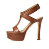 MICHAEL Michael Kors Berkley High Platform Heels for Women - Synthetic Outsole - Luxurious Leather Upper Luggage 7.5 M