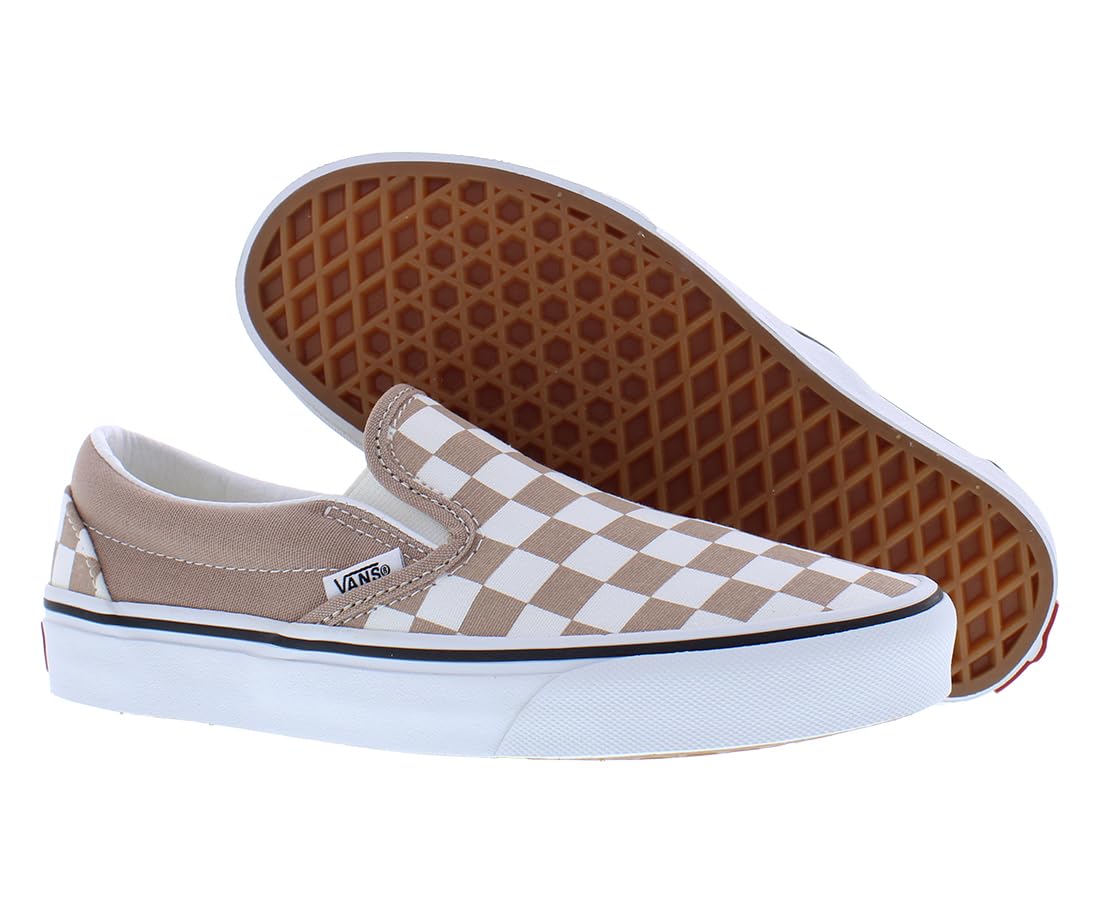 Vans Unisex Classic Slip-On Checkerboard Color Theory Checkerboard Warm Taupe Men's 10.5, Women's 12 Medium