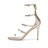 Stuart Weitzman Nudist Crystal Geo Buckle 100 Sandal Platino 8.5 B
