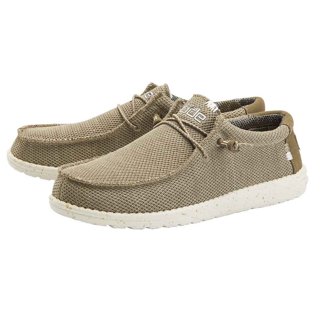 HEYDUDE Men's Wally Sox Sand Size 14 | Menâ€™s Shoes | Men's Lace Up Loafers | Comfortable & Light-Weight