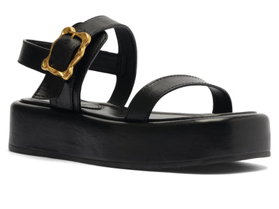 Schutz Women's Wavy Flatform Black 5.5 Medium