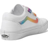 Vans Women's Kid Old Skool™ V (Little Kid), Rainbow True White/Multi, 13.5 Medium