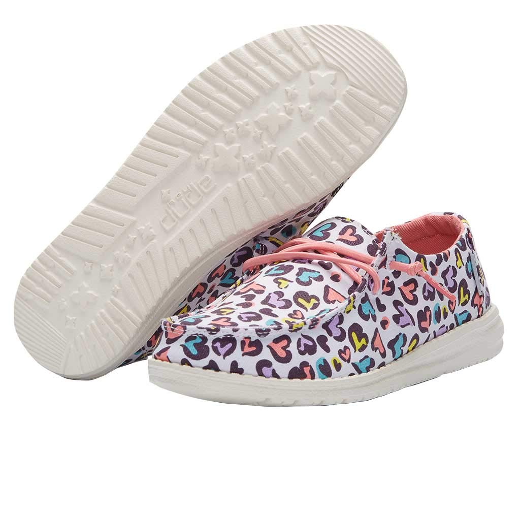 HEYDUDE Girl's Wendy Youth Shoes White Leopard