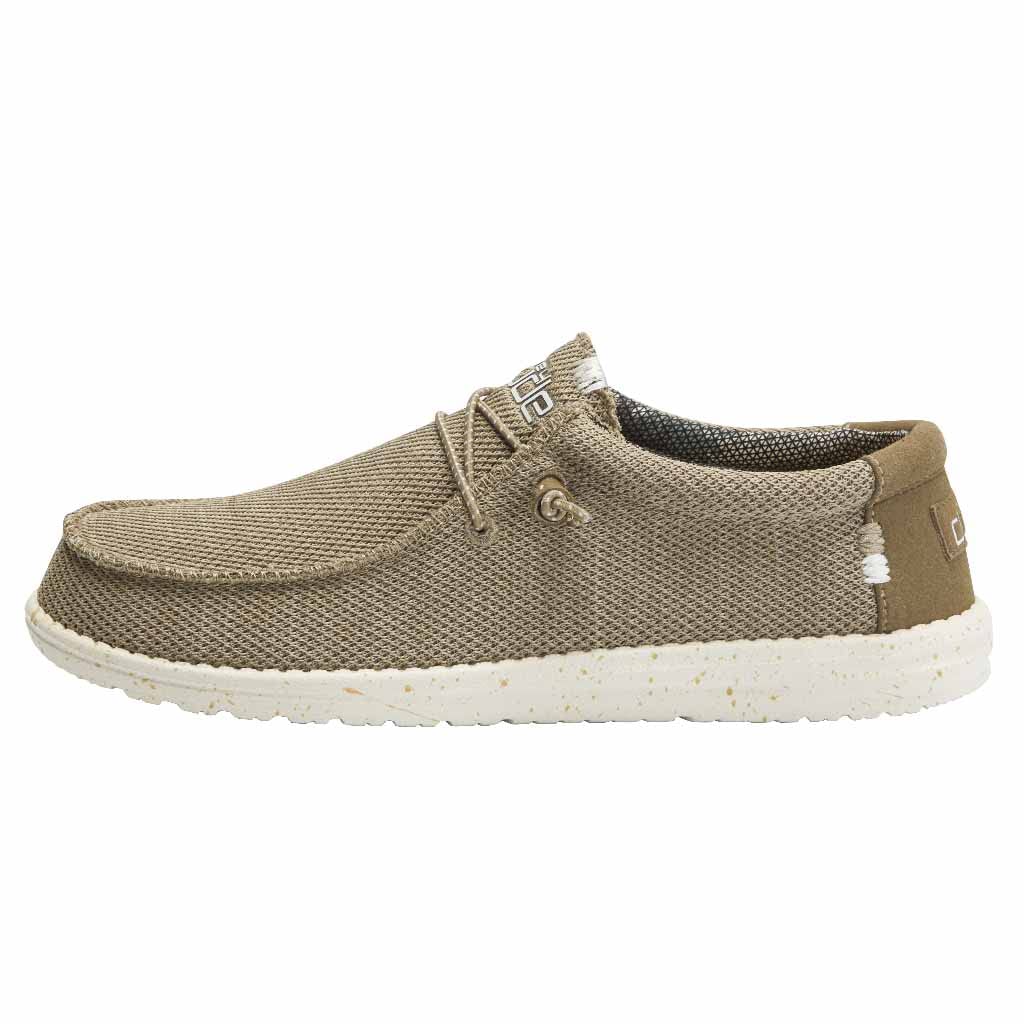 HEYDUDE Men's Wally Sox Sand Size 14 | Menâ€™s Shoes | Men's Lace Up Loafers | Comfortable & Light-Weight