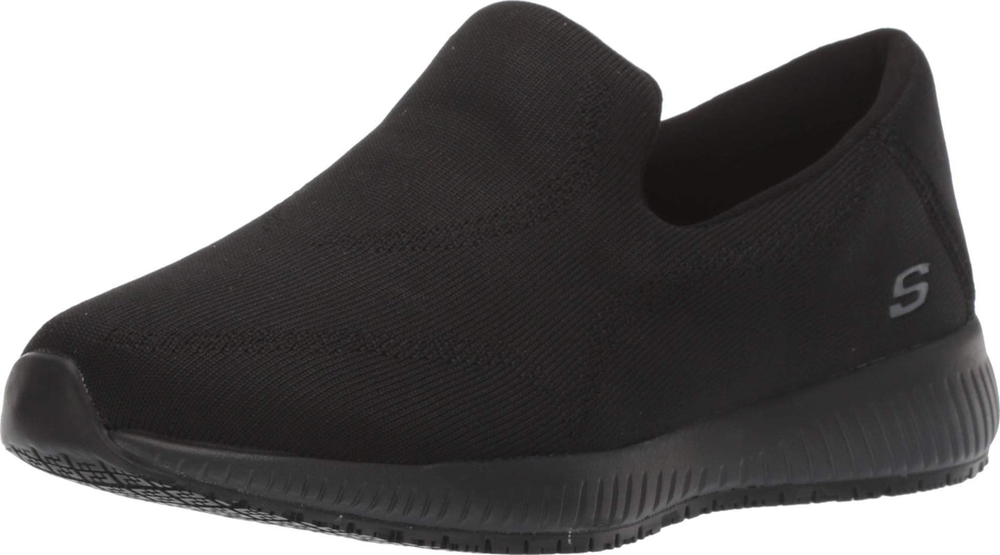 Skechers Women's Squad SR-Miskin Shoe, Black, 9 W US