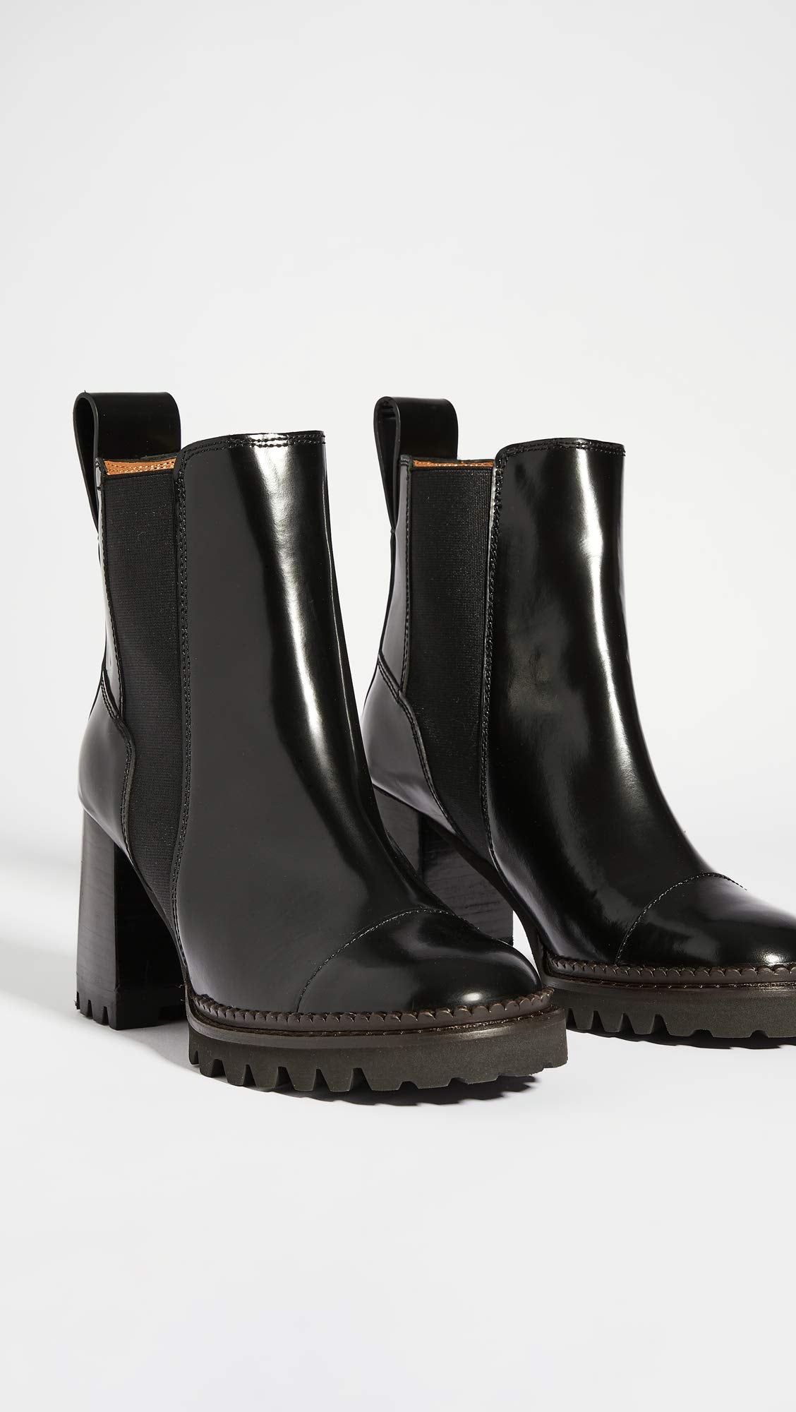 SEE BY Chloé Women's Mallory Lug Sole Boots, Nero, Black, 8.5 Medium US