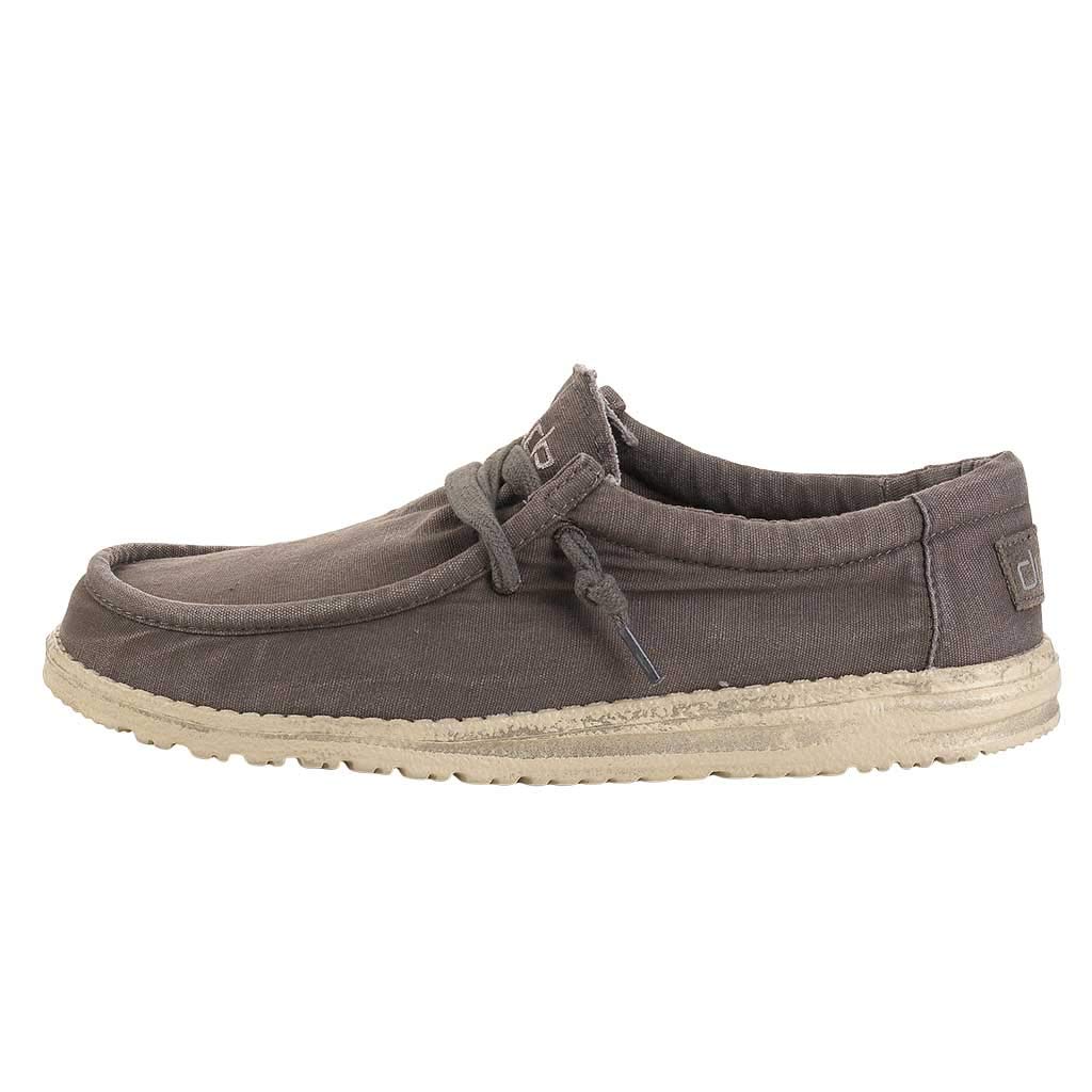 Hey Dude Men’s Wally Washed Mud Size 11 | Men’s Shoes | Men’s Lace Up | Comfortable & Light-Weight
