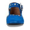 Free People Mystic Mary Jane Flat Shoes for Women - Leather Upper & Lining - Synthetic Outsole - Square Toe Electric Blue Suede EU 36.5 (US Women's 6.5) M