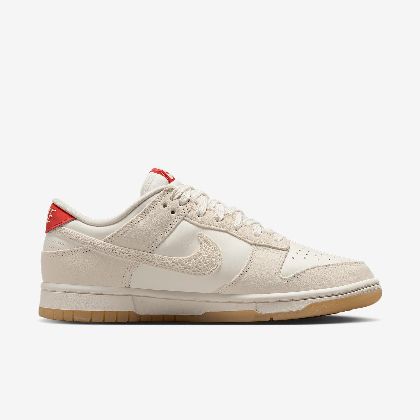 Nike Dunk Low Women's Shoes (HV5231-133, Sail/Picante Red/Flax/Pale Ivory) Size 9.5