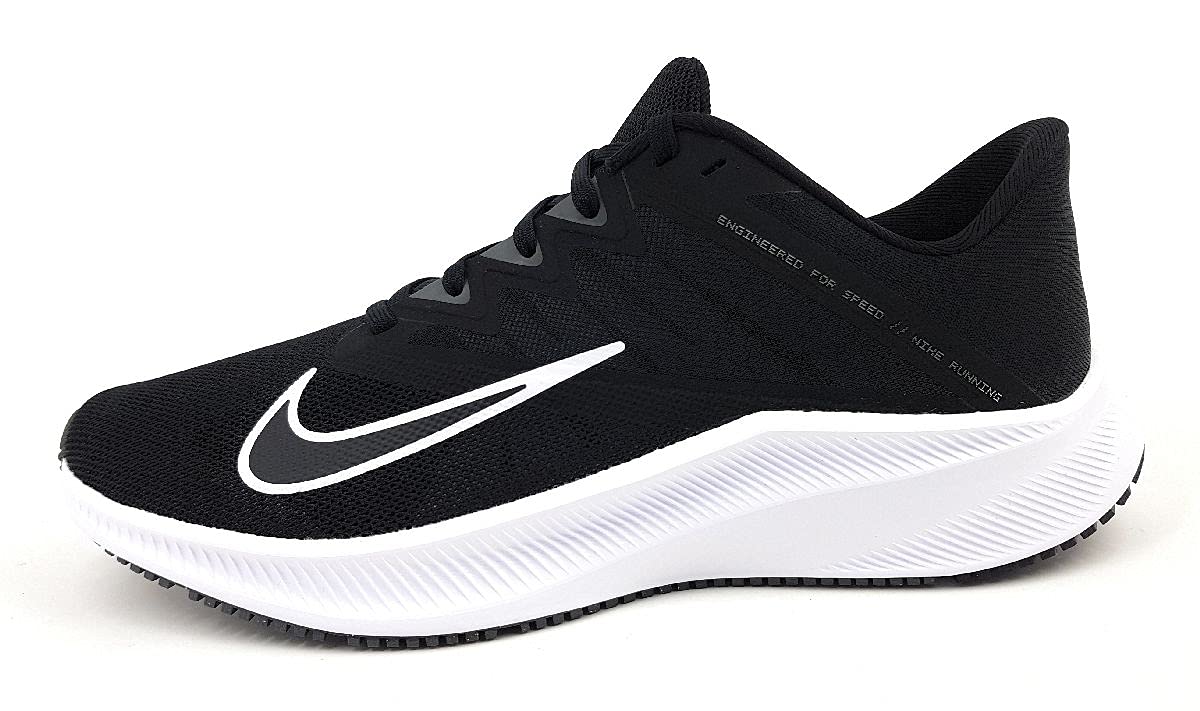 Nike Men's Quest 3 Running Shoes (Black/White-Iron Grey, 10.5)