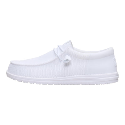 HEYDUDE Men's Wally-Funk Mono White Size 4 | Men's Shoes | Men Slip-on Loafers | Comfortable & Light-Weight