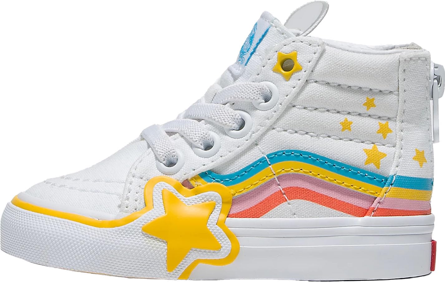Vans - Toddlers Sk8-Hi Zip Rainbow Star Shoes, Color Rad Rainbow True White/Multi, Size: 8.5 M US Toddler