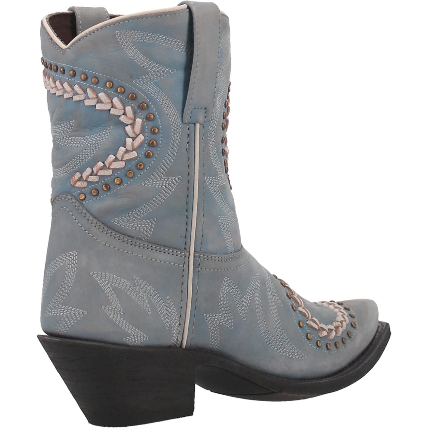 Laredo Women's Fancy Leather Western Boot Snip Toe Light Blue 11 M