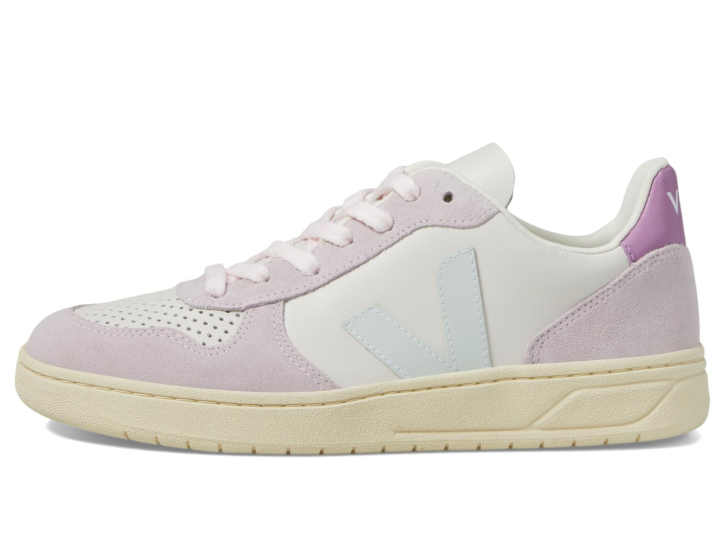 VEJA Women's V-10 Sneaker, Gravel/Menthol/Parme, 11