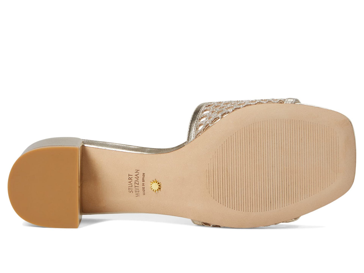 Stuart Weitzman Cayman 35 Block Slide Platino 8.5 B