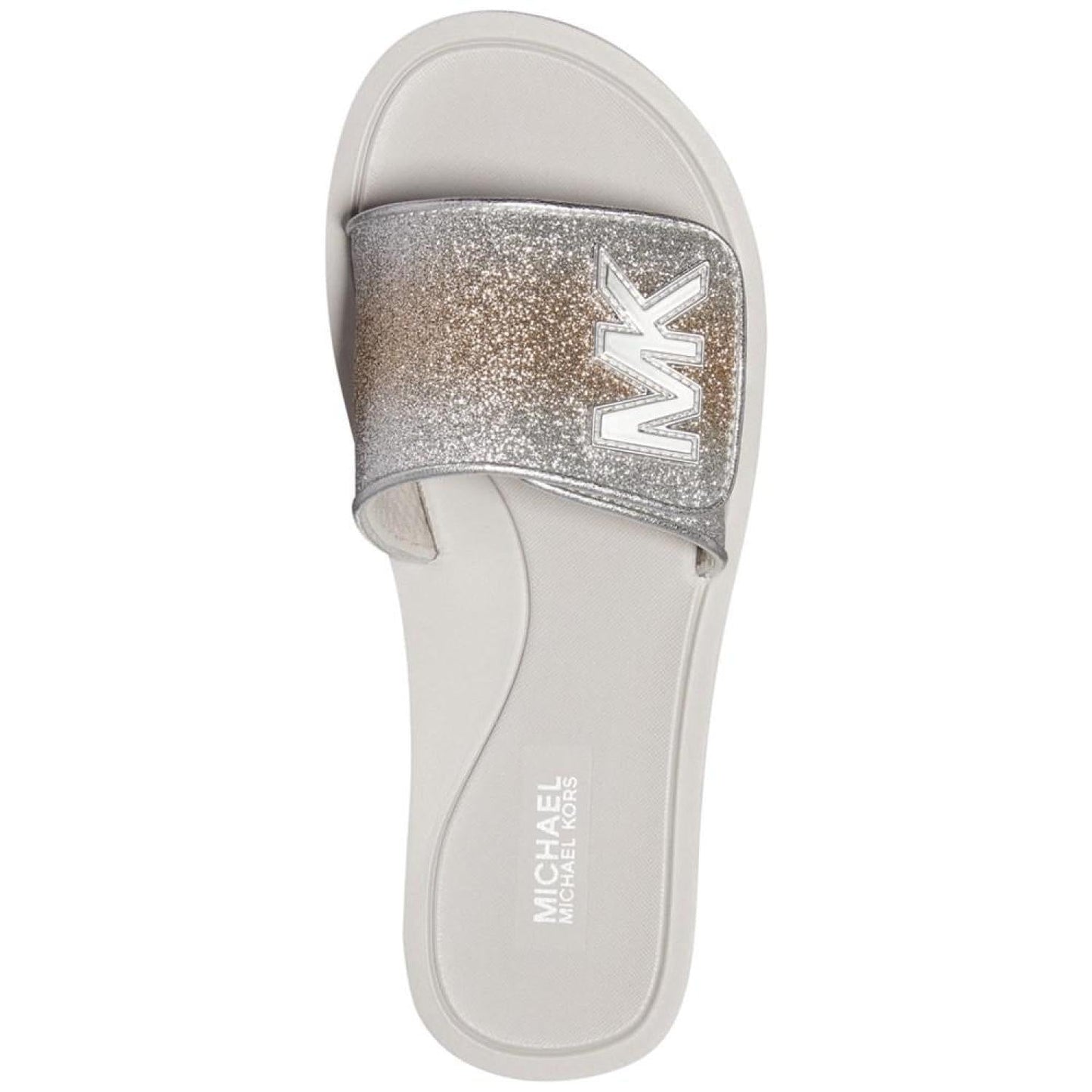 Michael Kors Platform Slide Silver/Pale Gold 9 M