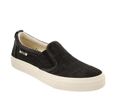 Taos Rubber Soul Slip-On Women's Sneaker - Fresh and Clean Canvas Design with Effortless Style, Removable Footbed and Arch Support - Elevated Comfort for All-Day Fashion Black Denim 8.5 M US