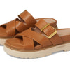 Cole Haan Fraya Slide Sandal - Sandals for Women - Leather Upper - Open Toe - Ankle Strap - Lightweight Tea Leaf Nubuck 6 B - Medium