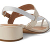 Cole Haan Womens Anica Lux Block Heel, Sandollar/White Leather, 6.5-B US