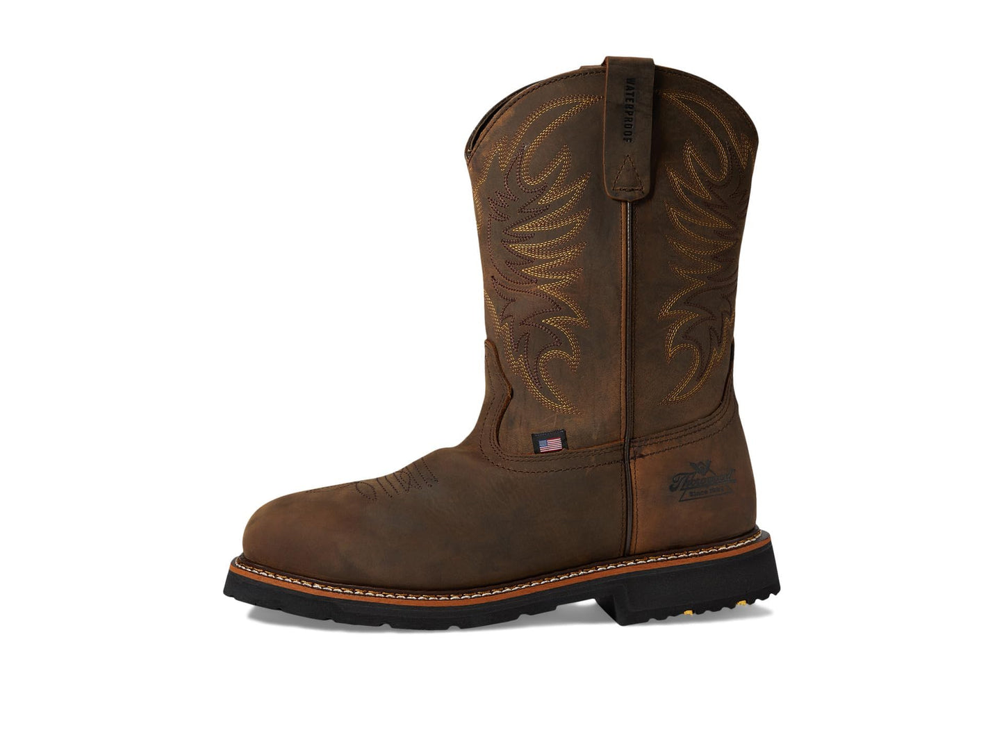 Thorogood Men's 804-4337 Western Work 11" Waterproof Square Toe Western Boot, Crazy Horse - 8.5 D