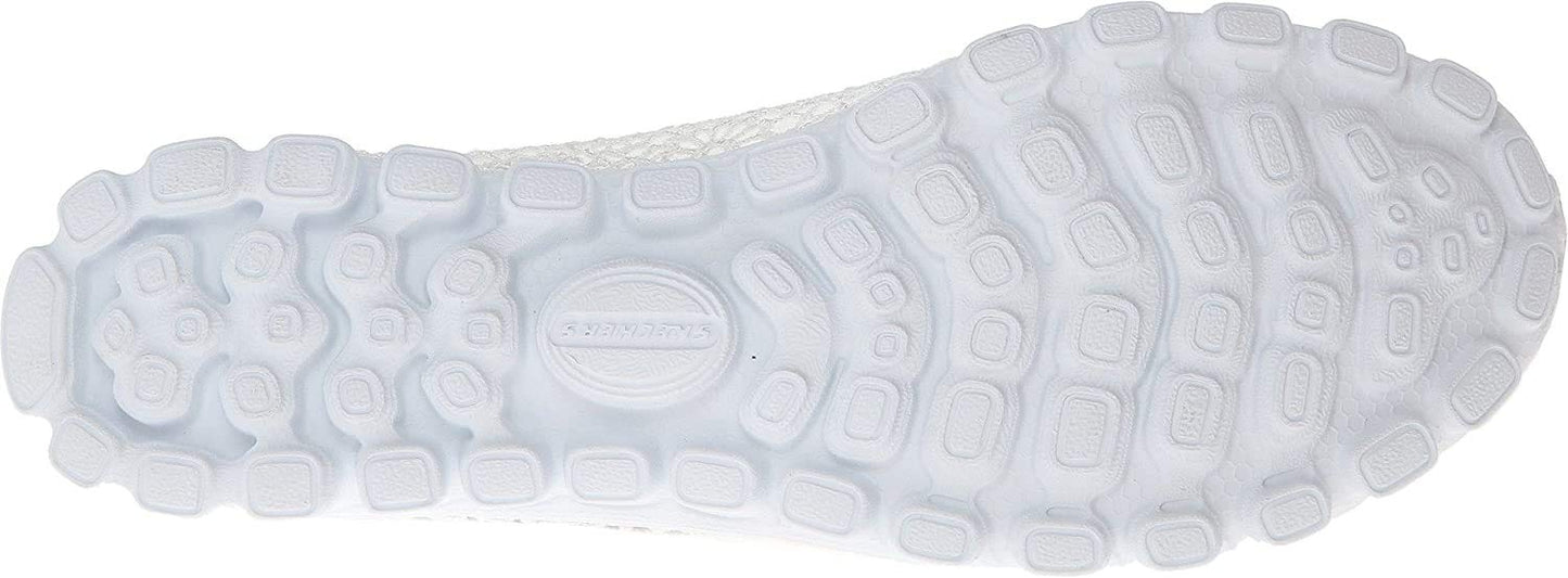 Skechers Women's EZ Flex Sweetpea Slip-On Flat, White, 8.5 W US