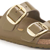 Birkenstock Women's Arizona Big Buckle Sandals, High Shine Mud Green, 11 Medium US