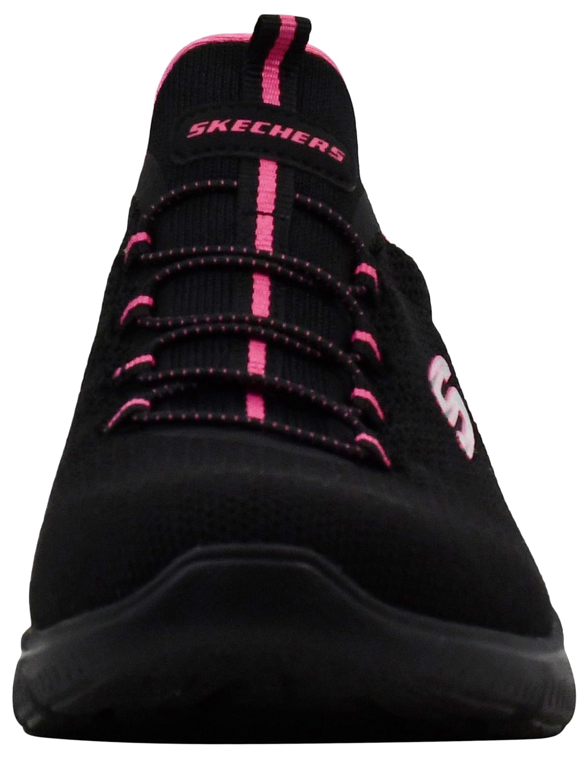Skechers Women's Summits - Cool Classics Shoes, Black/Hot Pink, 6 M
