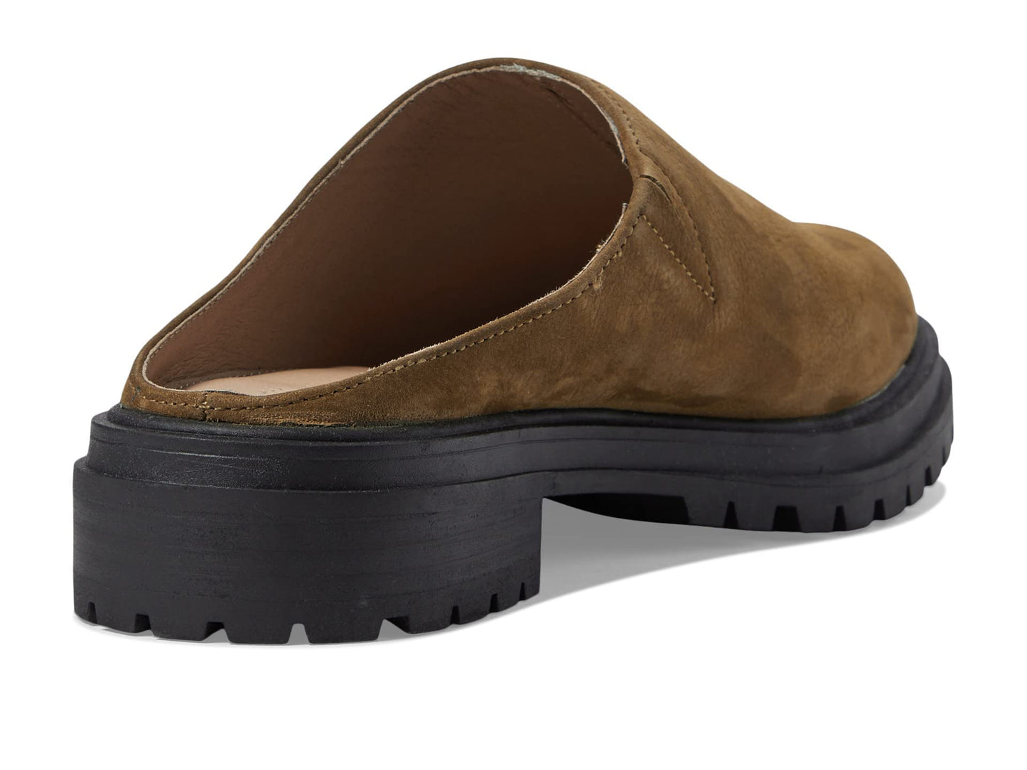 Madewell The Bradley Lugsole Mule in Nubuck for Women - Pigskin Lining with Round Toe Design, Comfortable and Soft Mule Burled Wood 8.5 M