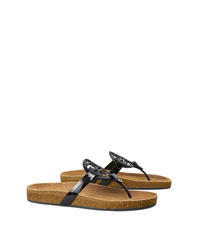 Tory Burch Women's Miller Cloud Sandals, Perfect Black/Natural, 8.5 US