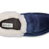 OLUKAI Ku'una Lanui Women's Slipper, Soft Velvet & Dual-Density PU Footbed for All-Day Comfort, Breathable & Supportive Drop-In-Heel, Cute & Casual Slip-On Design, Trench Blue/Trench Blue, 6