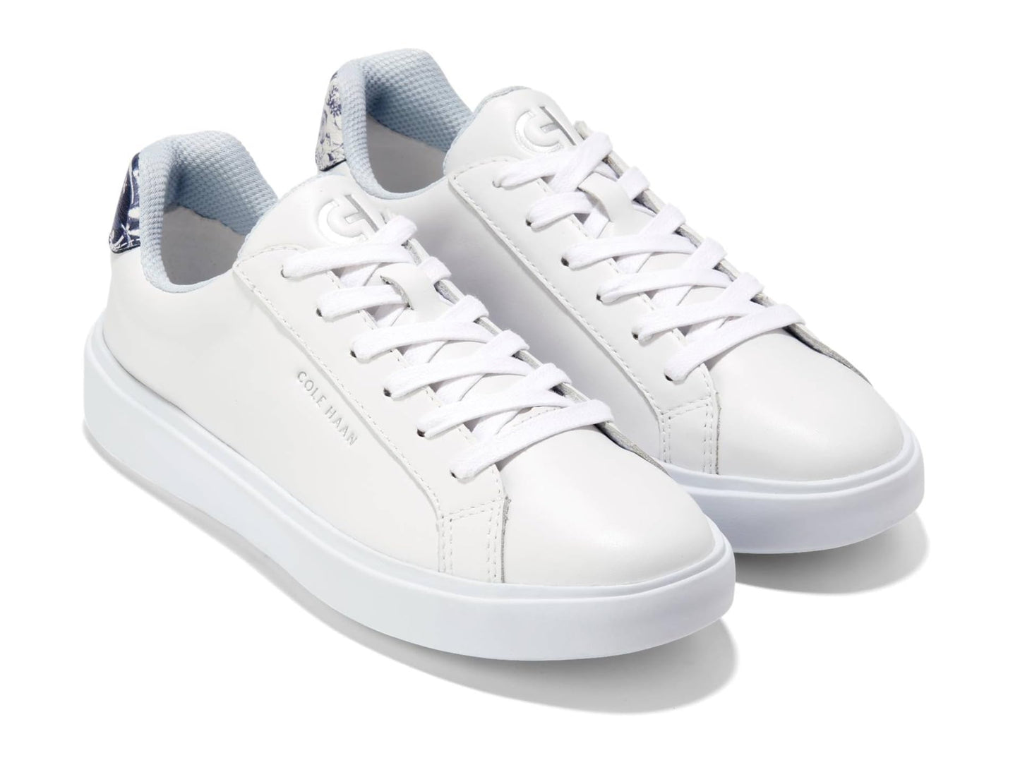 Cole Haan Women's Grand Crosscourt Daily Sneaker, Optic White/Blue Toile, 8 B Medium