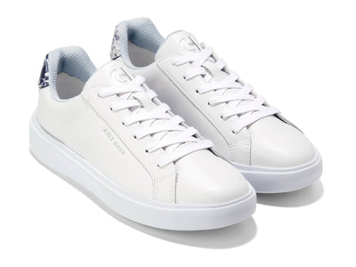 Cole Haan Women's Grand Crosscourt Daily Sneaker, Optic White/Blue Toile, 8 B Medium