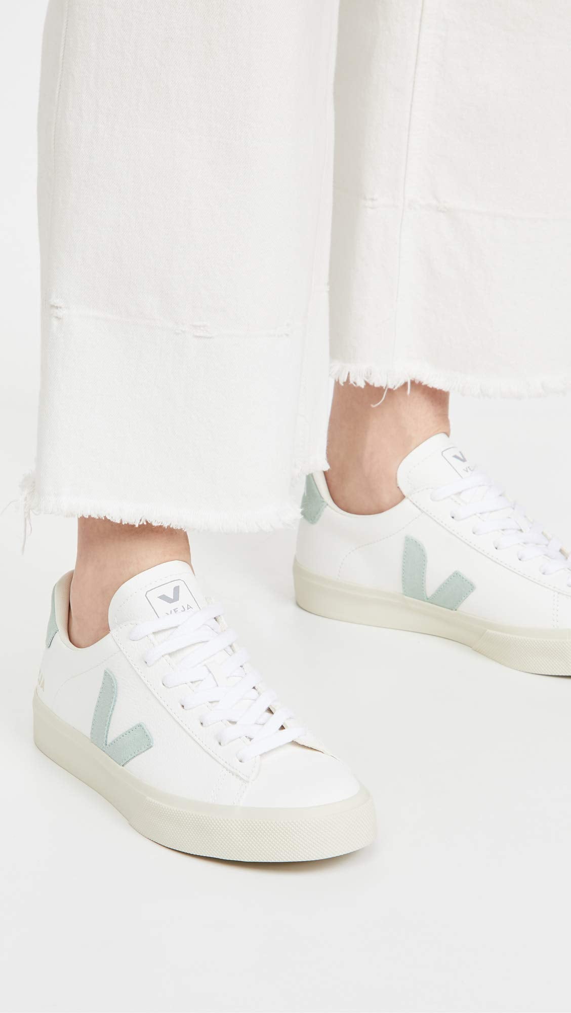 Veja Women's Campo Sneakers, Extra-White/Matcha, 11 Medium US
