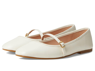 Cole Haan Women's Shoes - Yelena Mary Jane Ballet Flat, Ivory Leather, 7.5-B US