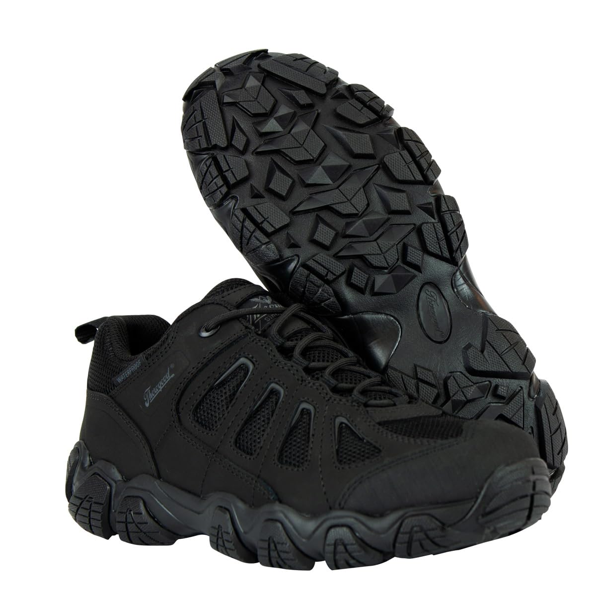 Thorogood Crosstrex Waterproof Athletic Work Shoes for Men - Lightweight Premium Leather and Mesh with Comfort Insole and Slip-Resistant Outsole; ASTM Rated, Black - 12 Wide