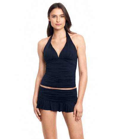 Lauren Ralph Lauren Beach Club Solids Ruffle Skirted Hipster Bottoms Black 14