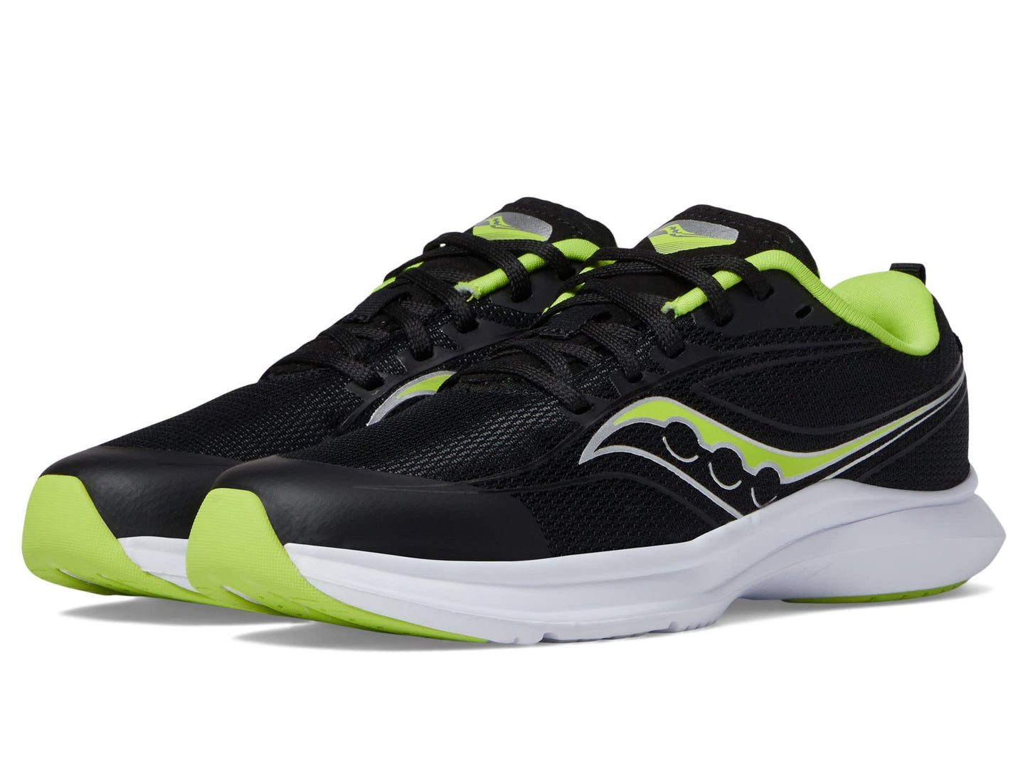 Saucony Unisex-Child Kinvara 13, Black/Lime, 6 Big Kid