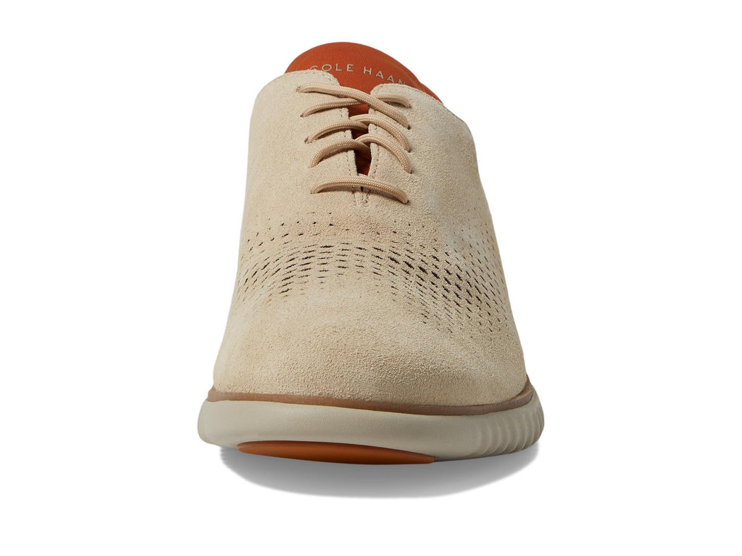 Cole Haan Men’s Shoes - 2.Zerogrand Casual Lightweight Leather Laser Wingtip Oxford, Sesame Suede/Silver Lining, 9.5-M US