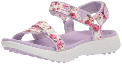 Skechers Women's 600 Spikeless Golf Sandal, White/Multi Flower Print, 8