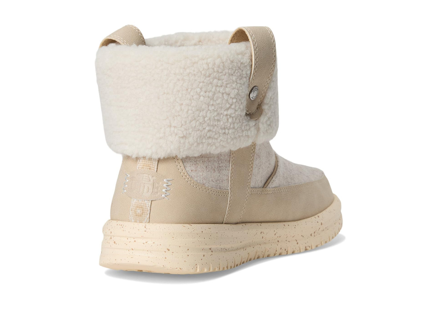 HEYDUDE Women's Camden Cuff Wool Cozy Tan 8 Medium