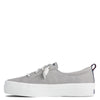 Sperry Women's Crest Vibe Platform Canvas Sneaker, Grey, 6.5 M US
