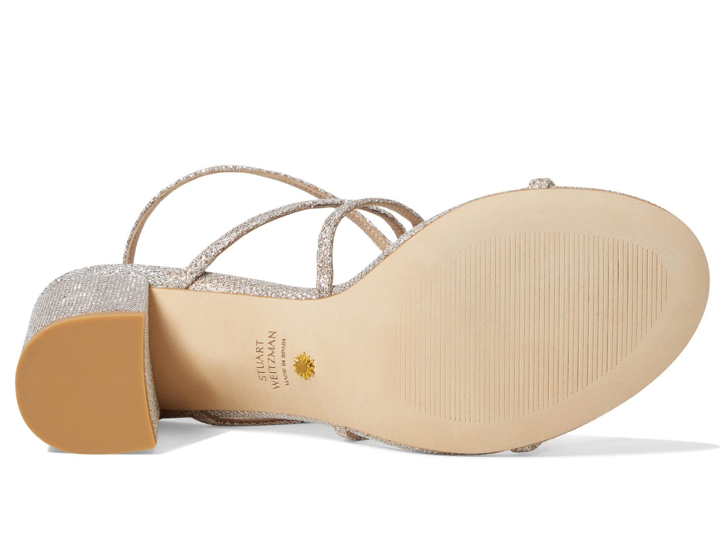 Stuart Weitzman Barelythere 75 Block Sandal Poudre 8 B