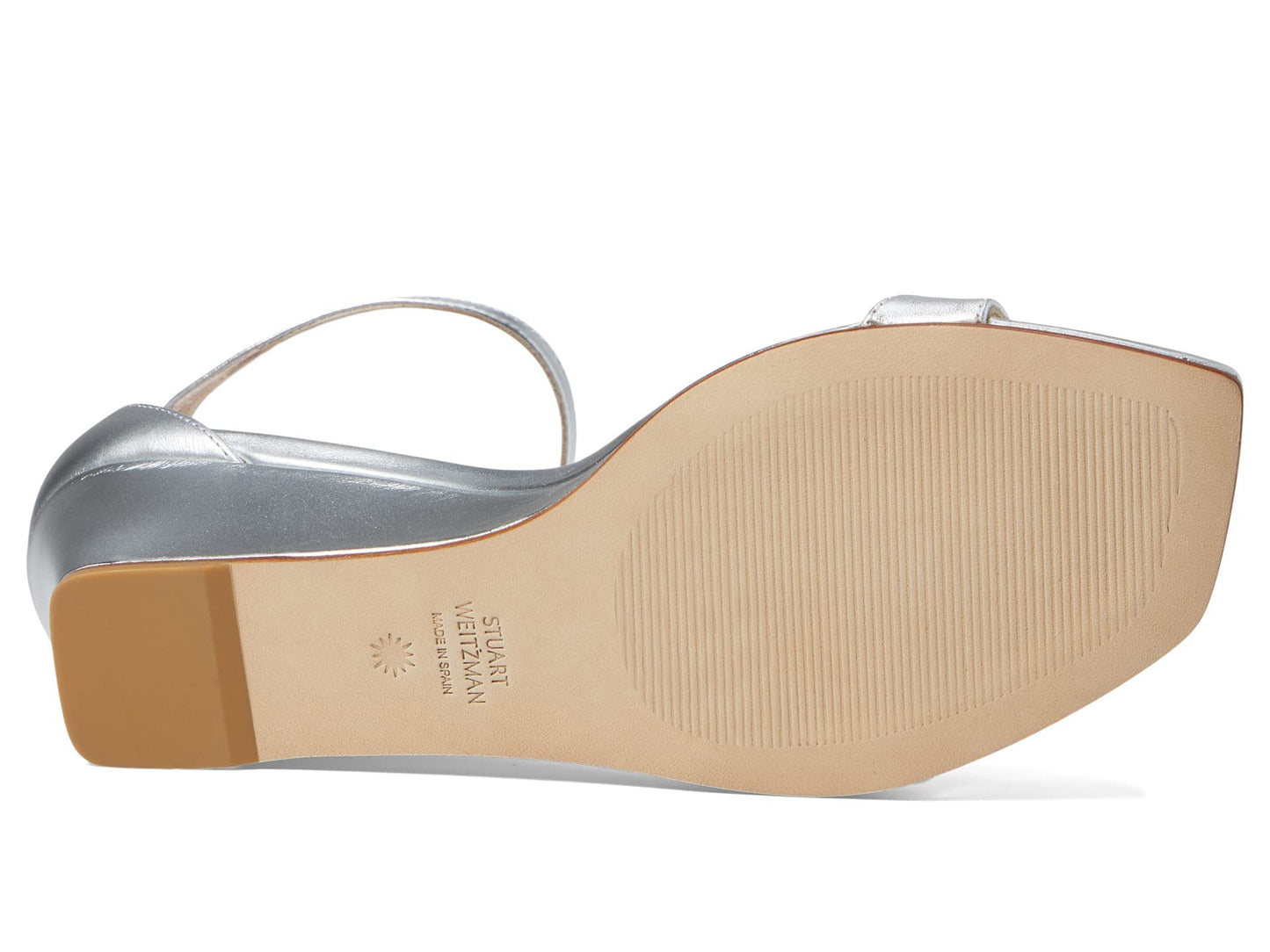 Stuart Weitzman Nudistcurve 50 Wedge Silver 9 B