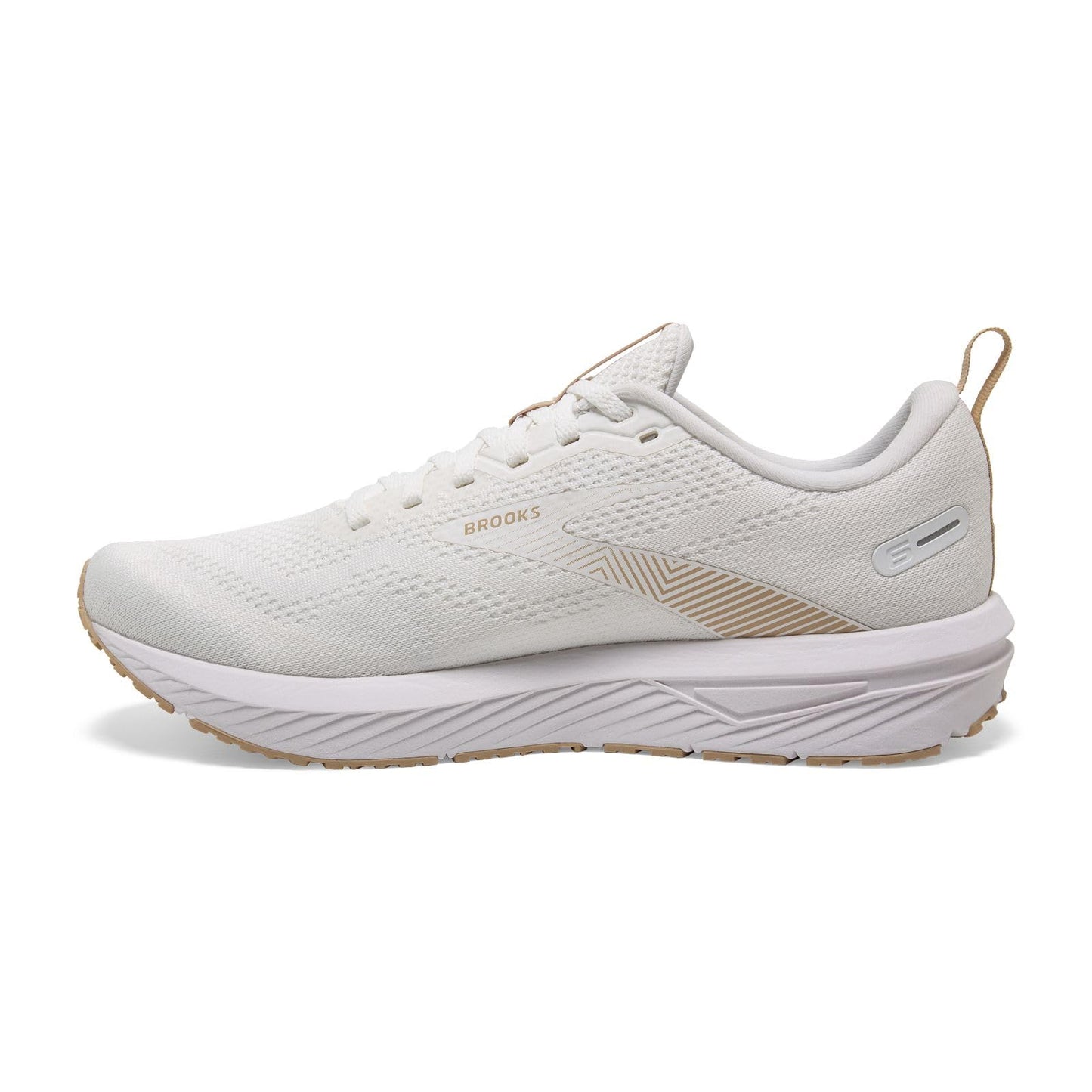 Brooks Women’s Revel 6 Neutral Running Shoe - White/Khaki - 9.5 Medium