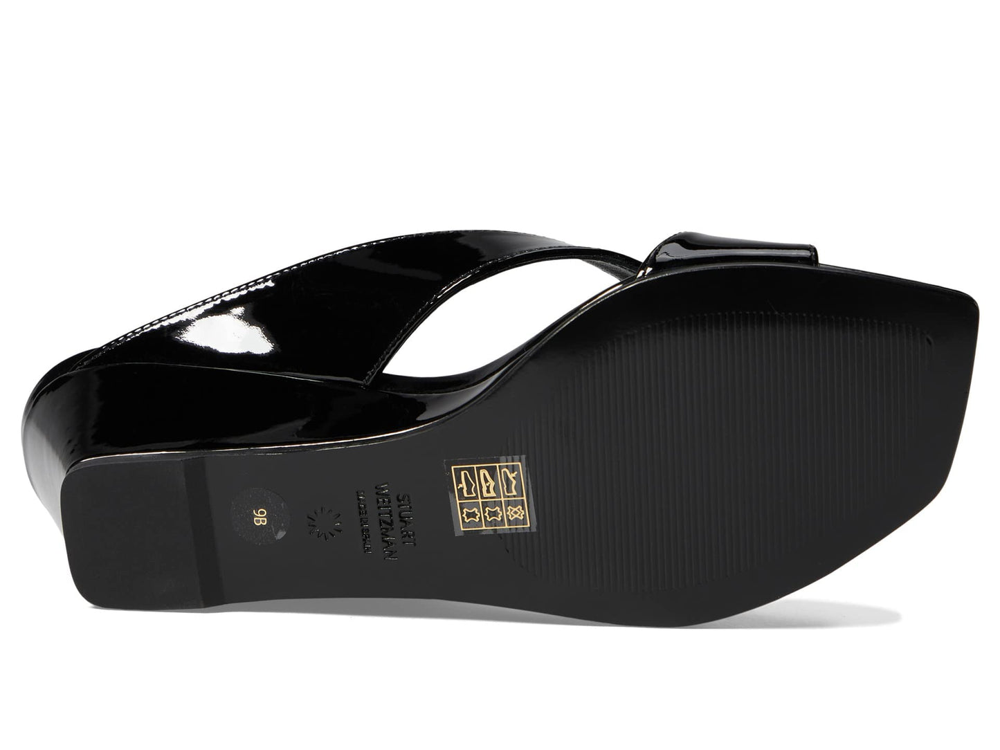 Stuart Weitzman Miami 50 Wedge Slide Black 7 B