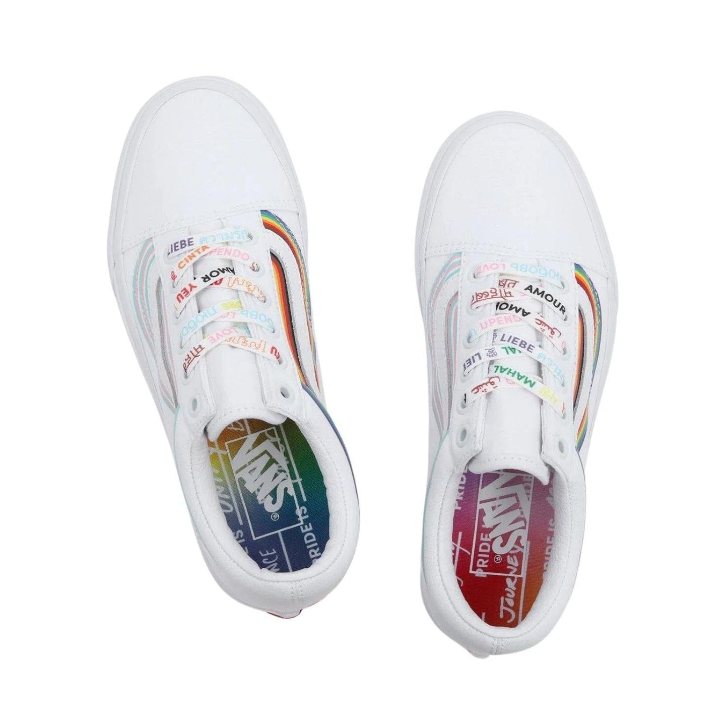 Unisex Old Skool Pride Classic Skate Shoe Sneakers White Rainbow 7847 (White Rainbow, us_Footwear_Size_System, Adult, Men, Numeric, Medium, Numeric_11)