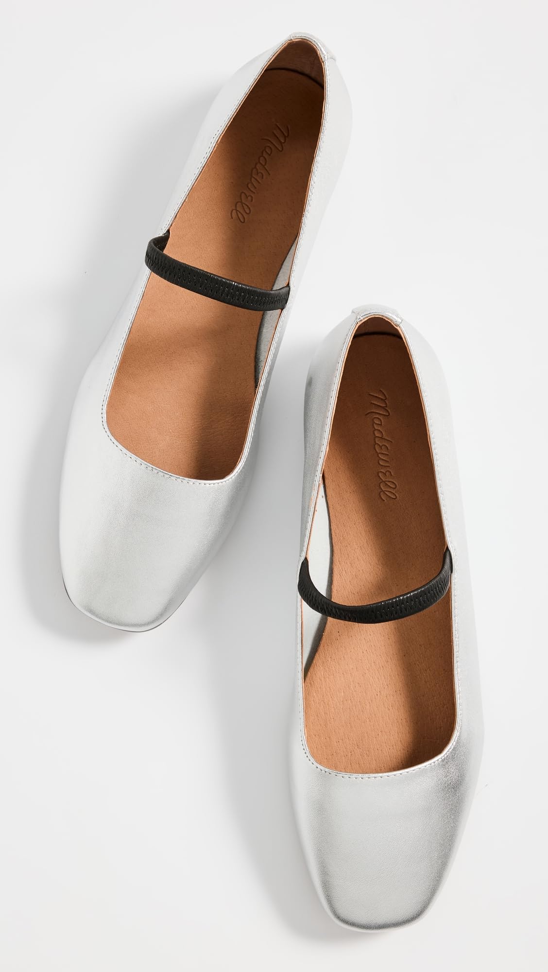 Madewell Women's The Greta Ballet Flats, Silver, 6 Medium US