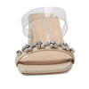 Stuart Weitzman Crystal Fleur 60 Slide Dune/Clear 10 B