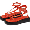 Free People Women's Winnie Wrap Flatform Vermillion 8 Medium